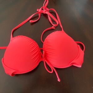 Hot pink padded bikini top